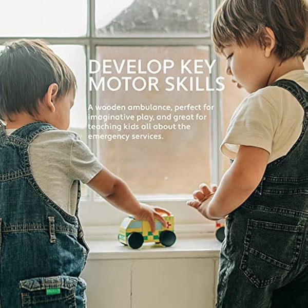 My First Ambulance Toy- Wooden Emergency Vehicles, Toy Cars - Wooden Toys 1 Year Old and Toddler Toys - Fun Educational Small World Toys, Early Development & Activity Toys by Orange Tree Toys