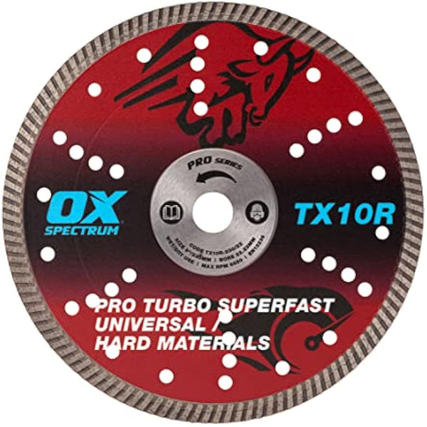 OX Tools TX10R-230/22 OX-TX10R Spectrum Superior Turbo Diamond Blade, 230/22.23mm, Red