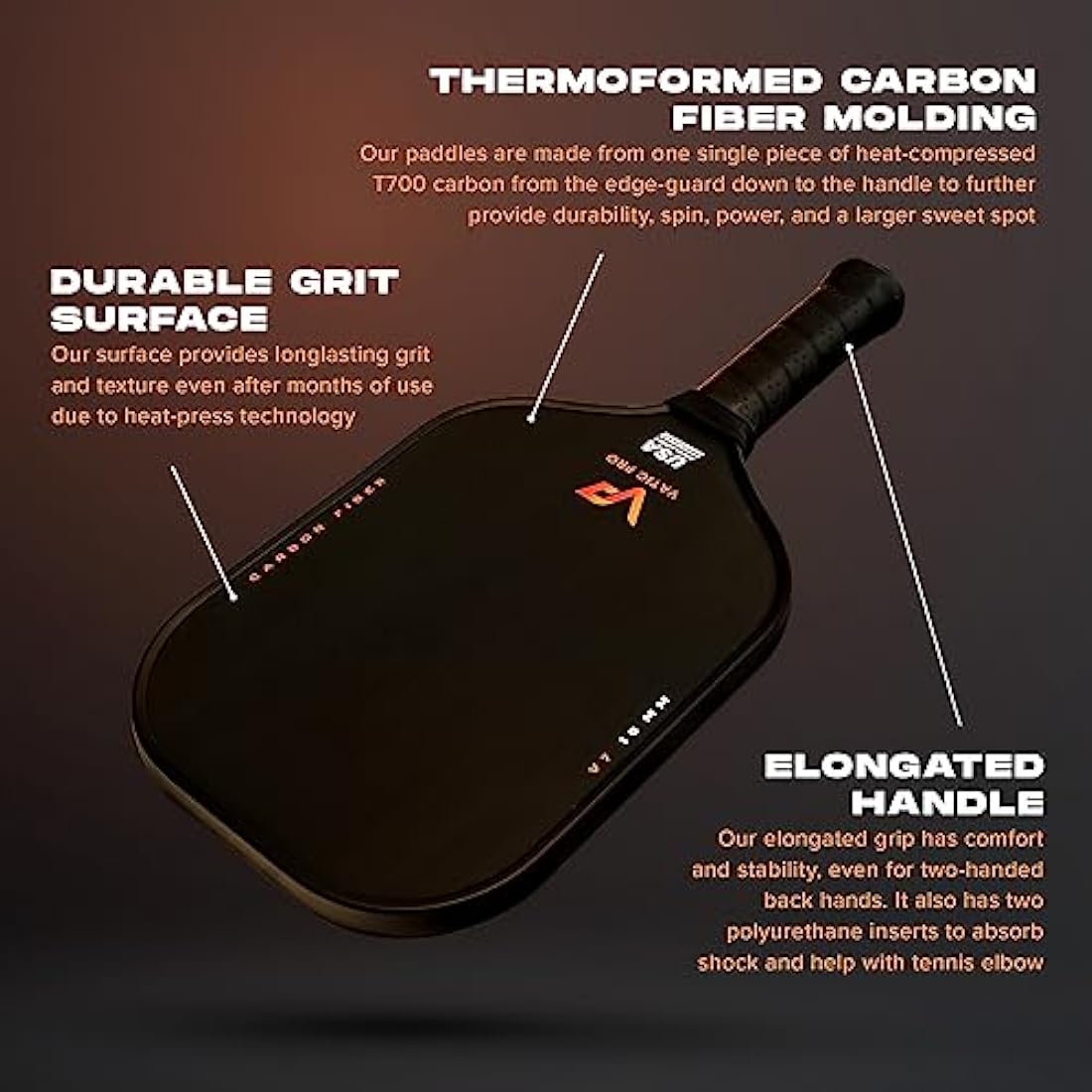 Vatic Pro Kohlefaser, 16 mm, thermogeformt mit Schaumstoffwnden, inkl. Paddelabdeckung