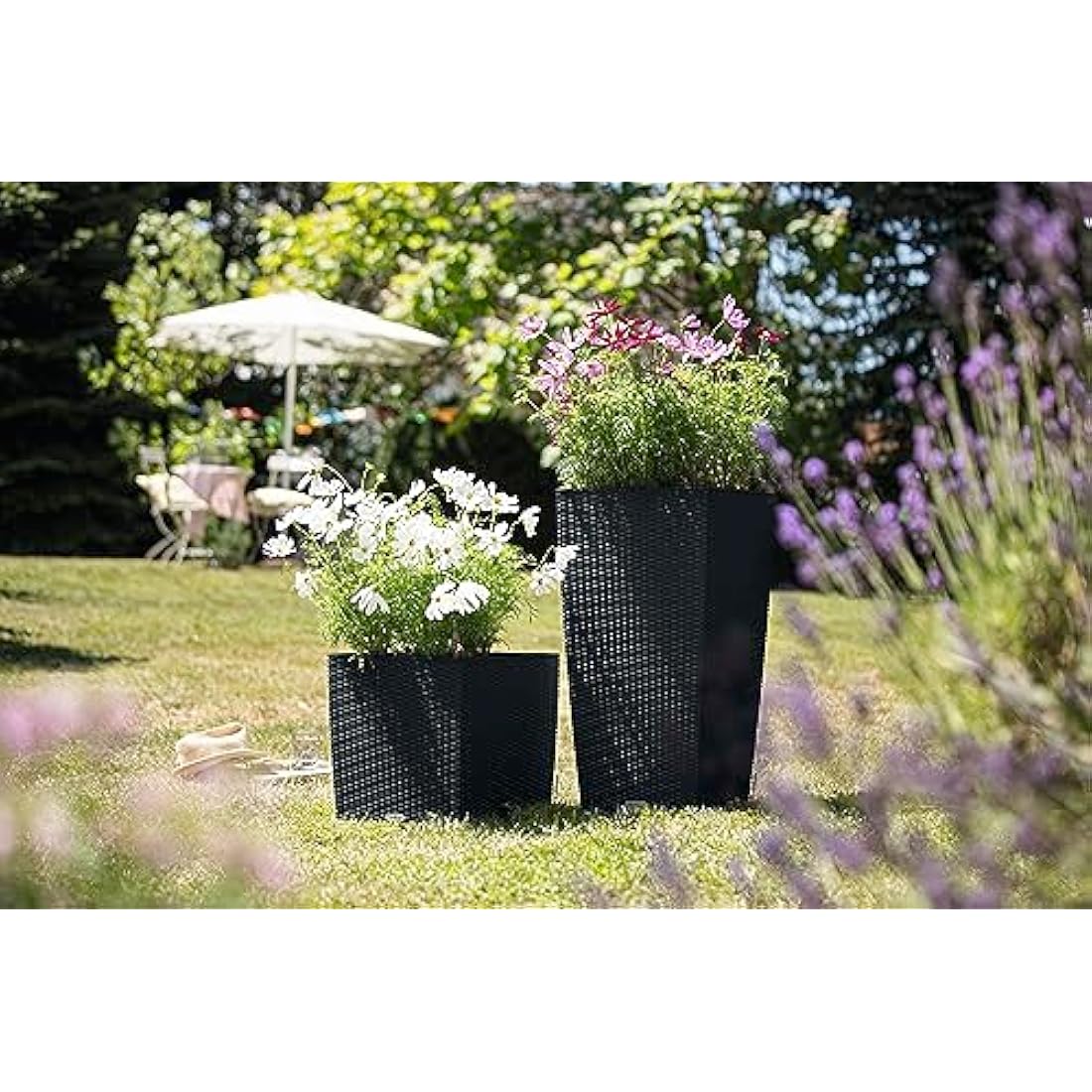 LECHUZA CUBICO Cottage 40 graphite black 15253