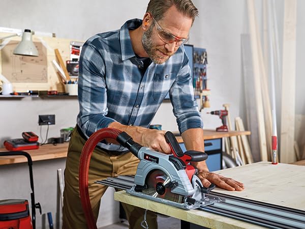 Einhell Circular saw accessory Aluminium guide rail 2x1000 mm (compatible with plunge saw & Einhell Expert handheld circular saw, precise and straight cuts, gripper strips for a non-slip underside)