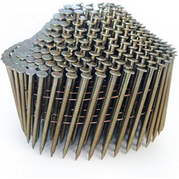 Tacwise 1002 Type 2.1 / 32 mm Galvanised Conical Top Coil Nails, Diamond Point, Ring Shank, 16° Inclined, Wire Collated, Pack of 14,400