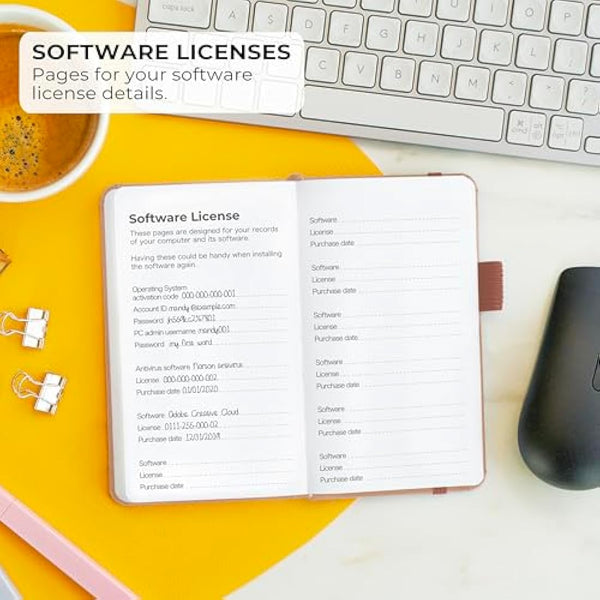 Clever Fox Password Book Pocket – Small Internet Address & Password Journal Organizer – Computer & Website Log-In Keeper Notebook (Rose Gold)