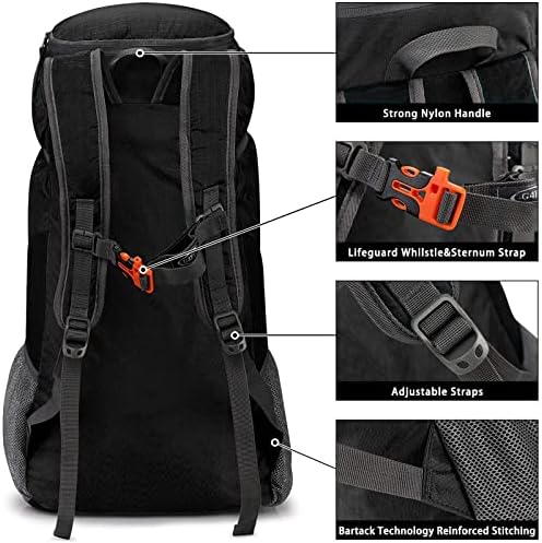 G4Free 40L Rucksack Foldable Hiking Backpack Ultra Lightweight Camping Daypack