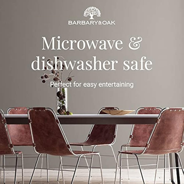 Barbary & Oak BO867005BLK Luna 16 Piece Dinnerware Set, Stoneware, Matte Black with Gloss Speckle