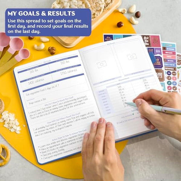 Legend Wellness Planner & Food Journal – Daily Diet & Health Journal with Exercise & Weight Loss Tracker – Nutrition Diary, 6 Months (Mystic Blue)