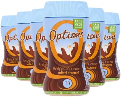 Options Salted Caramel Hot Chocolate Drink (Multipack of 6 x 220 g Jars)