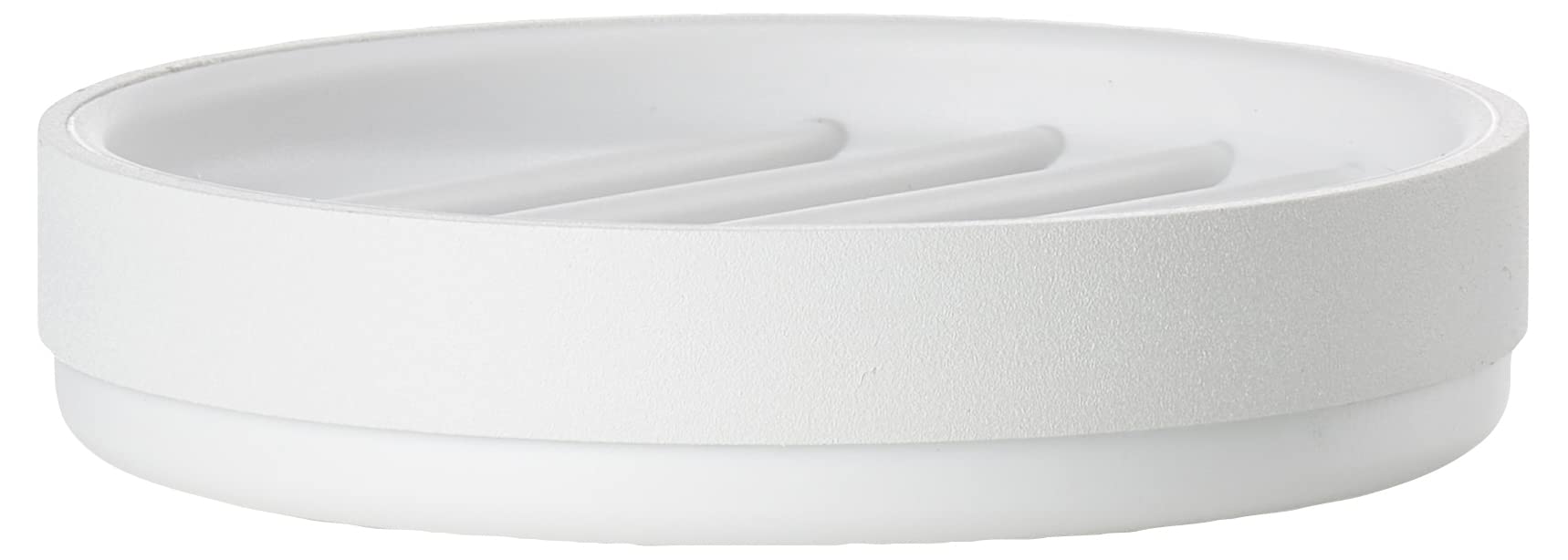 Zone Denmark Rim Soap Dish, Soap Dish Storage and Drip Tray for Solid Soaps, Round, Diameter 10.8 cm, Height 2.3 cm, White