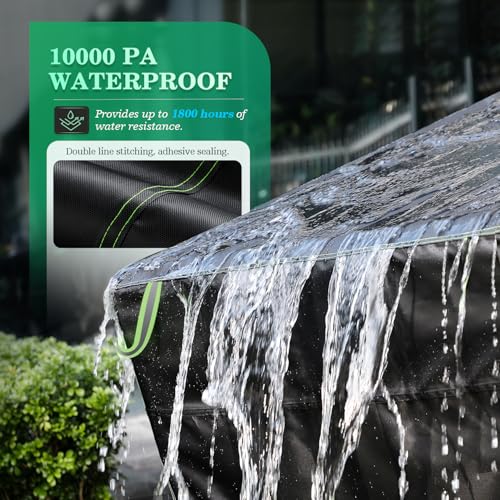 UIRWAY L-Shape Garden Furniture Cover Waterproof with Air Vent, 286x222x87cm Heavy Duty 420D Oxford Fabric Outdoor Rattan Corner Sofa Cover with