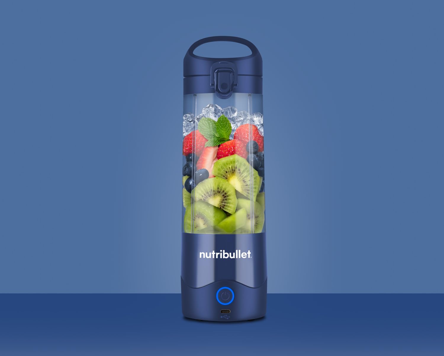 nutribullet Portable Blender in Navy - Powerful Extractor Blade, 475ml Cup, To-Go Lid, USB-C Charging Cable & User Guide - Delivers 15+ Blending Cycles - Healthy Shakes On The Move