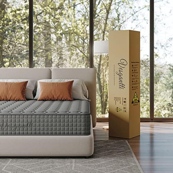Vesgantti 3FT Single Mattress, 10 Inch Hybrid Mattress with Breathable Memory Memory Foam and Individually Pocket Spring - Medium Firm, Grey