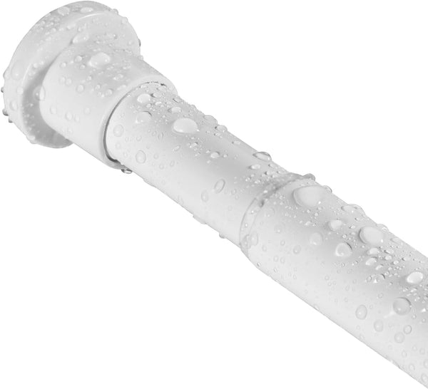 White Shower Poles Extendable No Drill 76-194cm, Diameter 25mm Spring Tension Shower Curtain for Clothing Store,Dressing Room,Bathroom