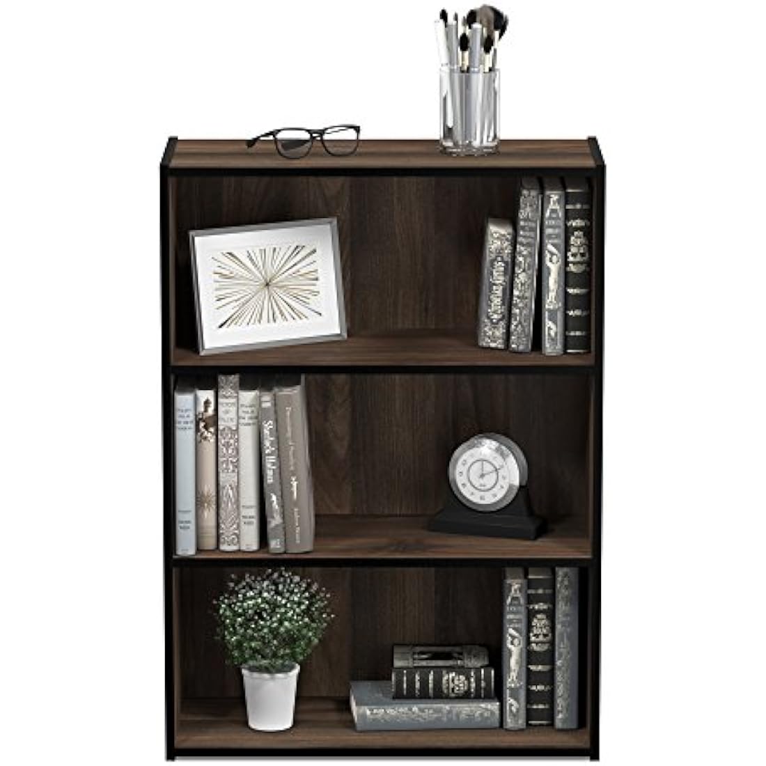 Furinno Pasir 3-Tier Open Shelf, Columbia Walnut