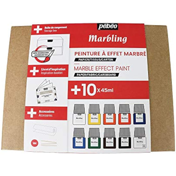 Pebeo 758495 MARBLING Collection Set, Assorted 10X45ML