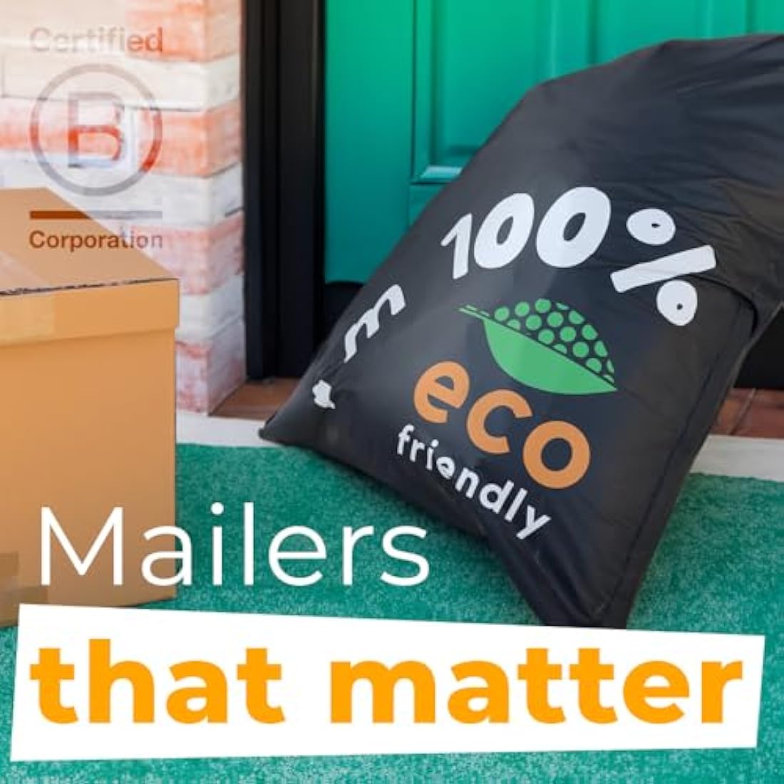 Simplelifeco UK Eco Friendly Compostable Mailing Bags (Medium: 12 x 16”, Pack of 25) - Compostable Mailers - Postage Bags - Eco Friendly Packaging