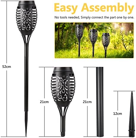 Geemoo 12 Pack Solar Flickering Dancing Flame Lights Waterproof Solar Torch Lights for Outdoor Garden Patio Pathway Yard Driveway Decorative