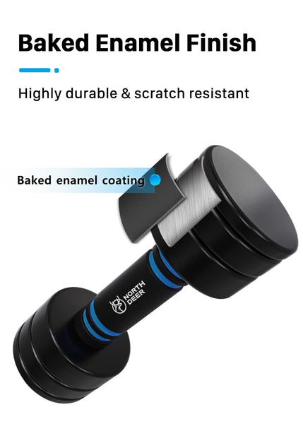 Northdeer Steel Dumbbells Adjustable Black Coated Weight 2.5kg Set(1.5kg/2kg/2.5kg) with Foam Handles for Home Gym Workout - Strength Trainging for