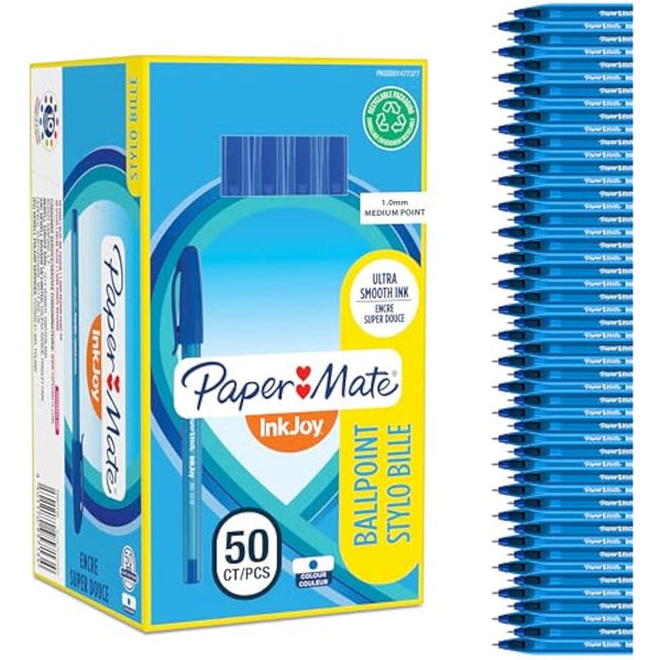 Paper Mate InkJoy 100ST Ballpoint Pens | Medium Point (1.0mm) | Blue | 50 Count