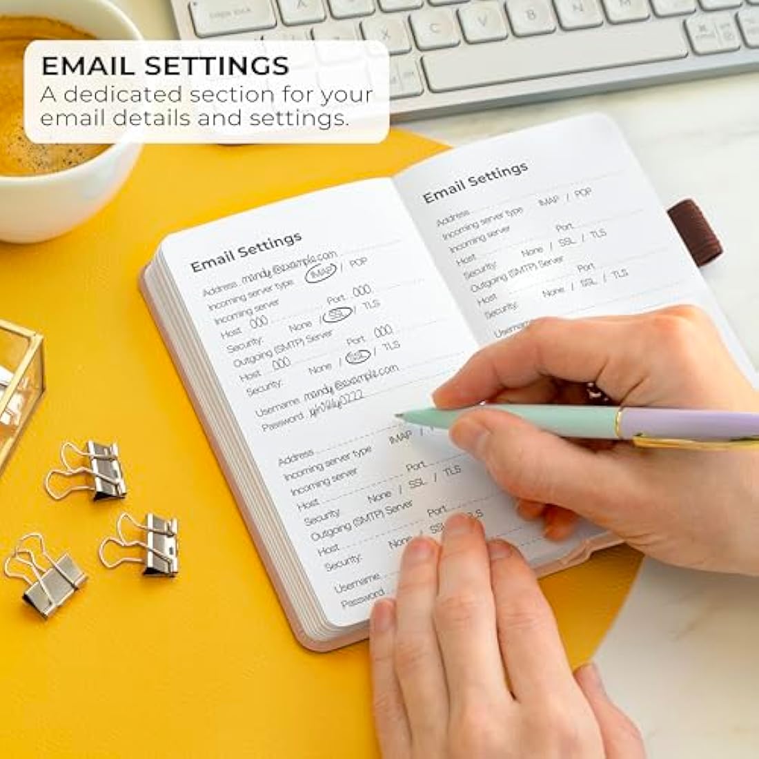 Clever Fox Password Book Pocket – Small Internet Address & Password Journal Organizer – Computer & Website Log-In Keeper Notebook (Rose Gold)