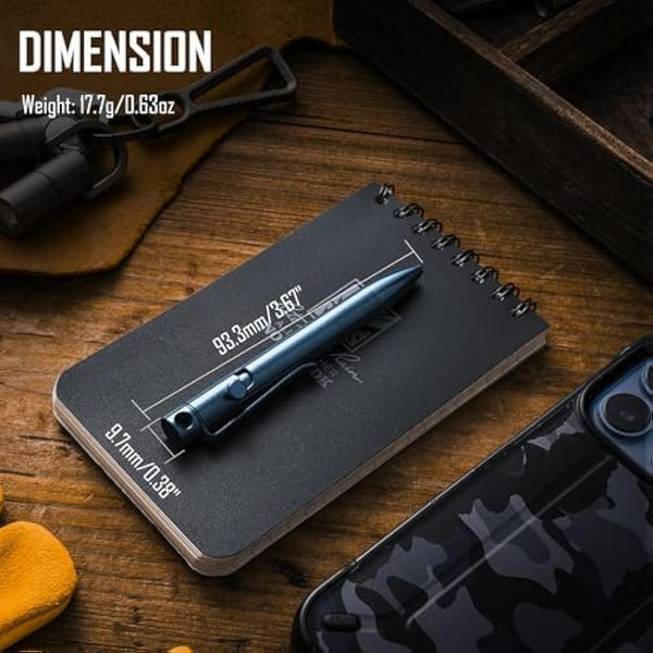 KeyUnity KP04 Titanium Alloy Ballpoint Pen with Clip, Retractable EDC Pocket Pen for Daily Use (Blue)