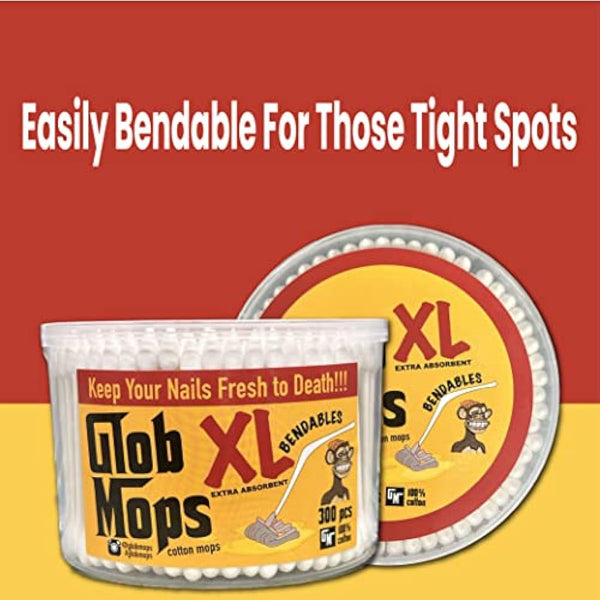 Glob Mops BENDABLE XL Cotton Swabs 6-Pack Bundle | Extra Absorbent | Eco-Friendly | 1800 Total Mops