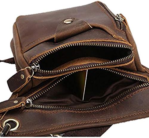 Xieben Leather Drop Leg Bag for Men Women Motorcycle Bike Riding Cycling Multi-Purpose Thigh Waist Fanny Pack Bum Pocket Hiking Sports Camping Pouch Brown