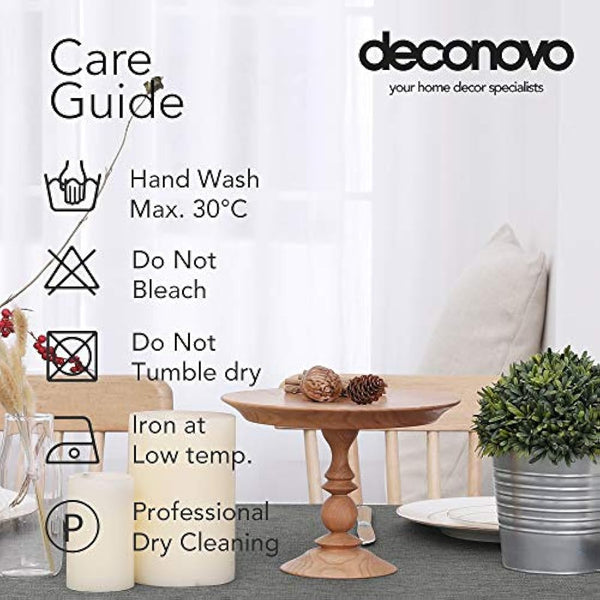 Deconovo Square Wipeable Faux Linen Table Cloth Water Resistant Tablecloth for Dinning 51x51in(130x130cm) Grey