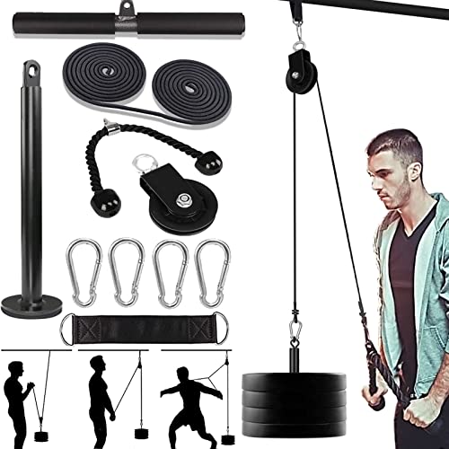 Taeku LAT Pulley System for Home Gym ? Strength Training Fitness Equipment Cable Machine for Triceps, Biceps, Back & Shoulder Workouts (100'' Nylon)