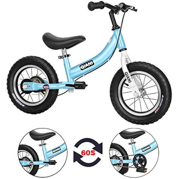 Qiani Balance Bike 2 in 1 for Toddlers,Kids 2 3 4 5 6 7 Years Old,Balance to Pedals Bike,12 14 16 inch Kids Bike,with Pedal kit,Stabilisers,Brakes