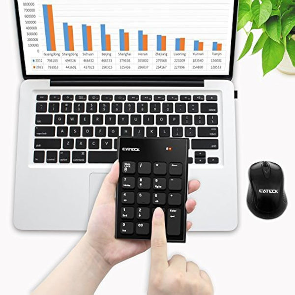 Numeric Keypad & Mouse Combo, Cateck 2.4G Wireless Mini USB Number Pad Keyboard and Mouse Combo with USB Receiver for Laptop Desktop PC Notebook- Just One USB Receiver