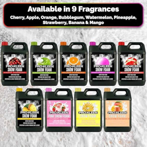 Pro-Kleen Snow Foam Car Shampoo pH Neutral Cherry 5L & Karcher K Series Compatible Snow Foam Lance