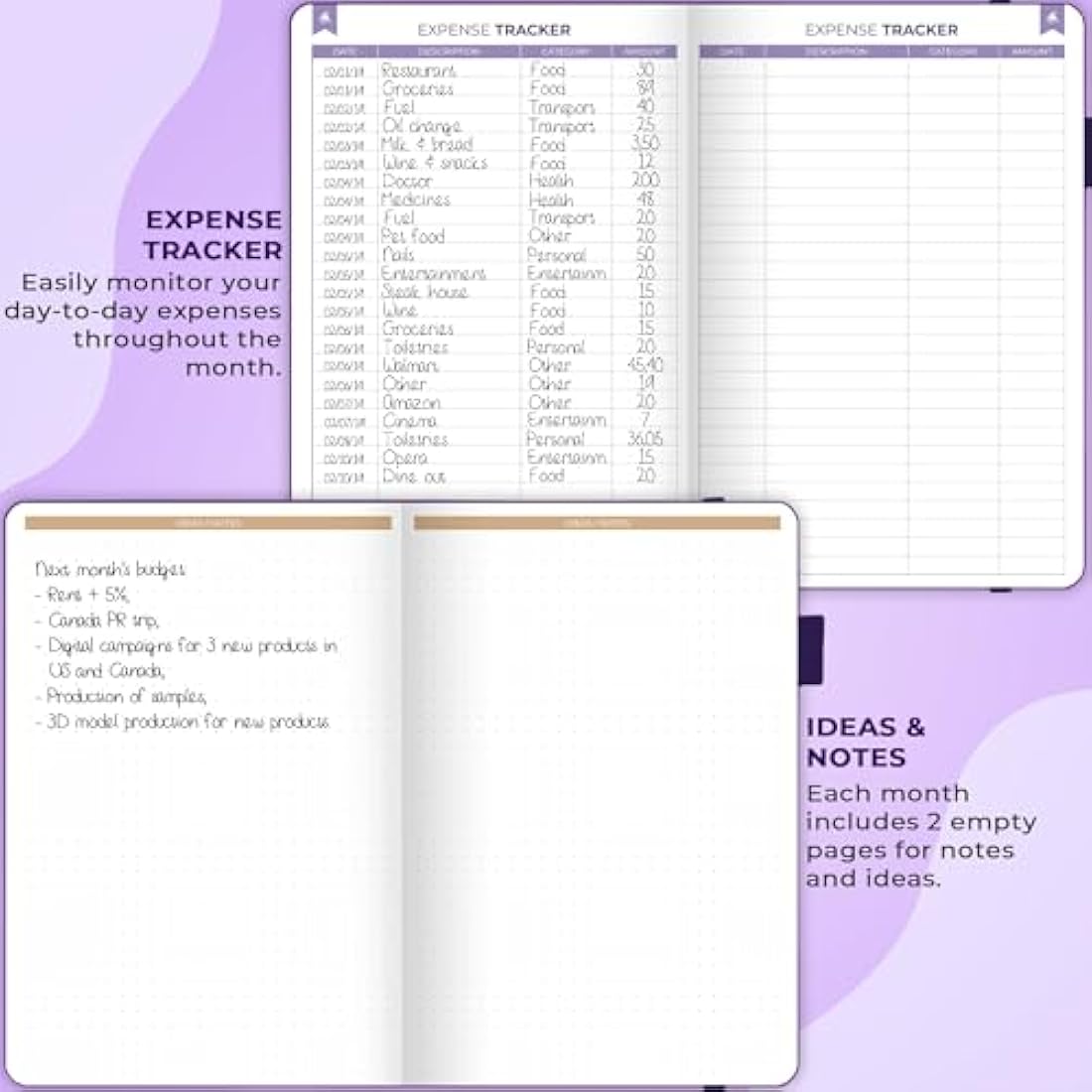 Clever Fox Budget Book 2.0 – Financial Planner & Expense Tracker Notebook. Monthly Budgeting Money Organizer. Compact, 13.5x19cm (Purple)
