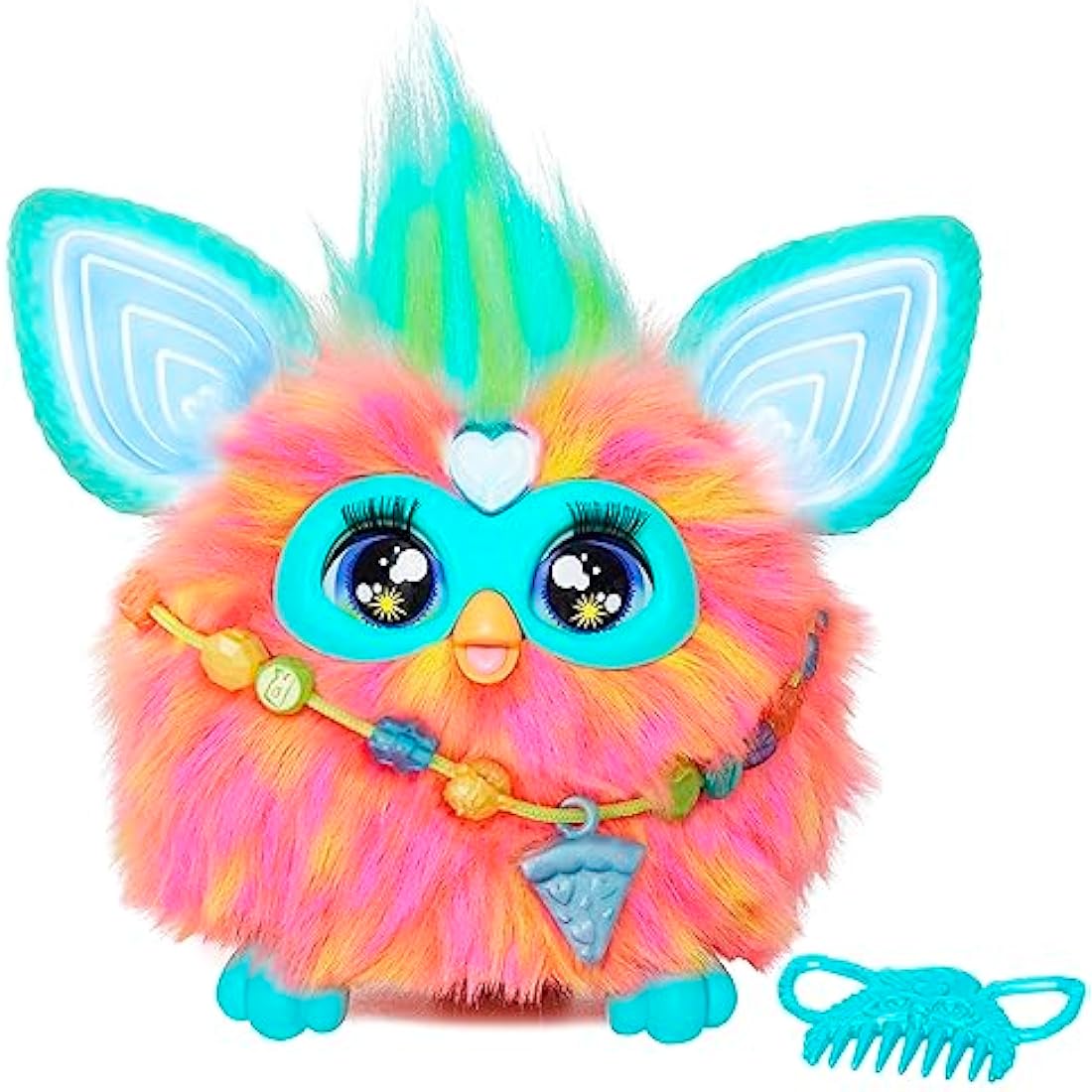 Furby Coral Interactive Plush Toy - English Version, 6 inch