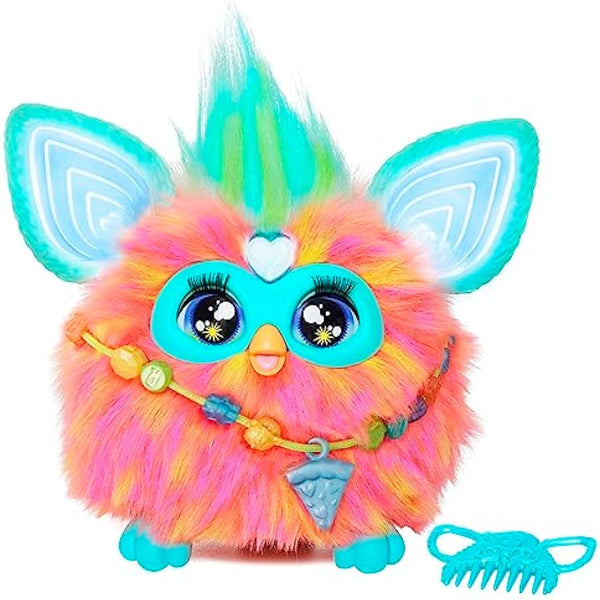 Furby Coral Interactive Plush Toy - English Version, 6 inch