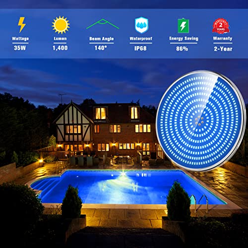 LyLmLe LED Swimming Pool Light Resin Filled, 35W PAR56 Submersible Underwater Lamp (Equivalent 300W Halogen Bulbs), Super Bright Spotlight, 1200lm,