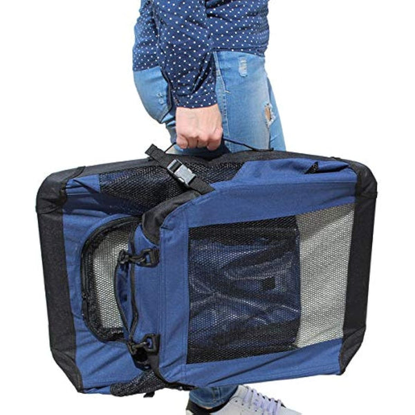 YATEK Foldable Pet carrier crate with side and upper entries with high visibility, comfort and safety for your pet