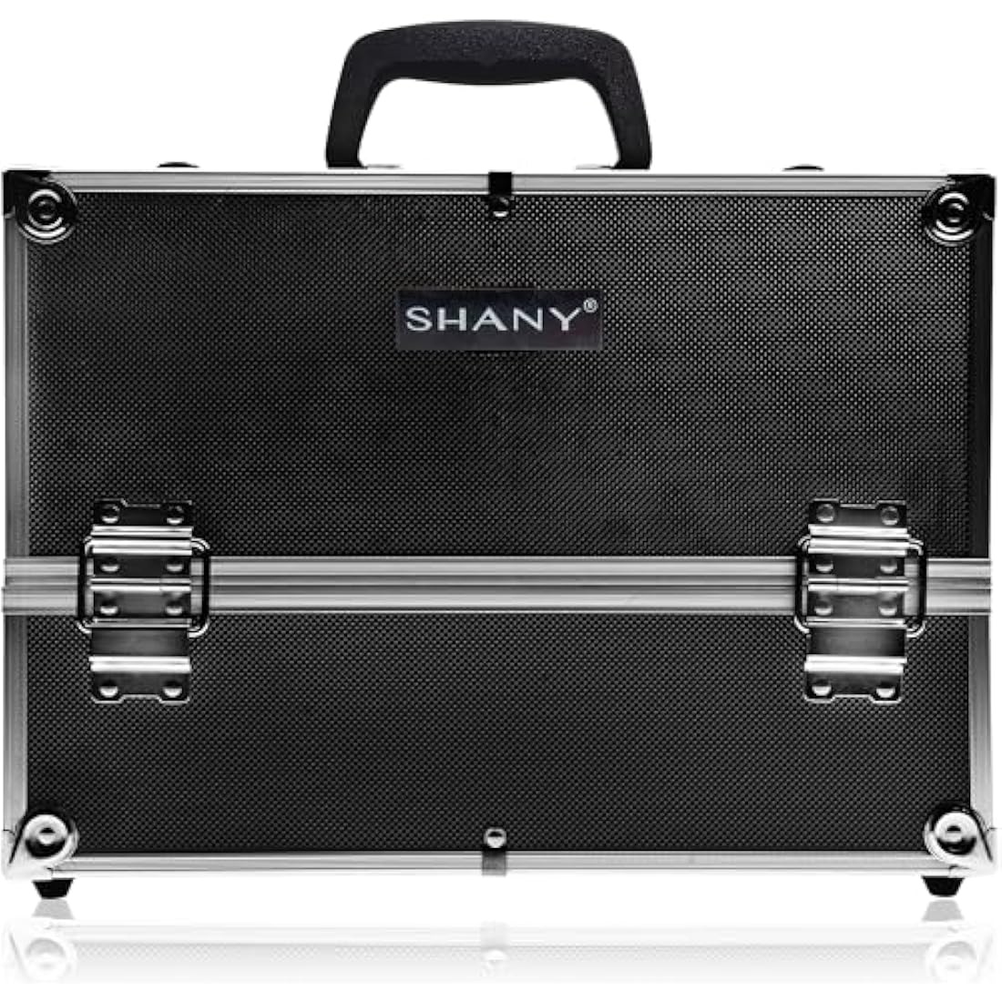 Shany Black Aluminum Pro Makeup Case with Shoulder Strap and Locks