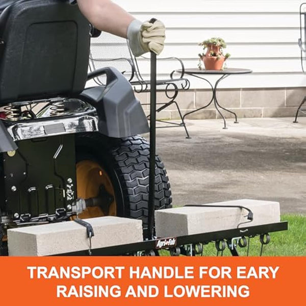 Agri-Fab AG45-0294 40-inch Working Width Spring-Tine Dethatcher - Black