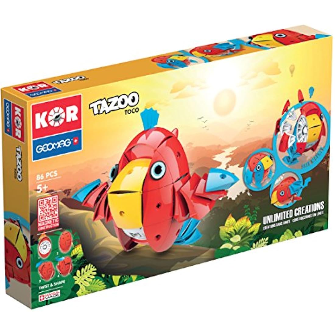 Geomag- KOR Tazoo Toco, 86 Pieces, 604