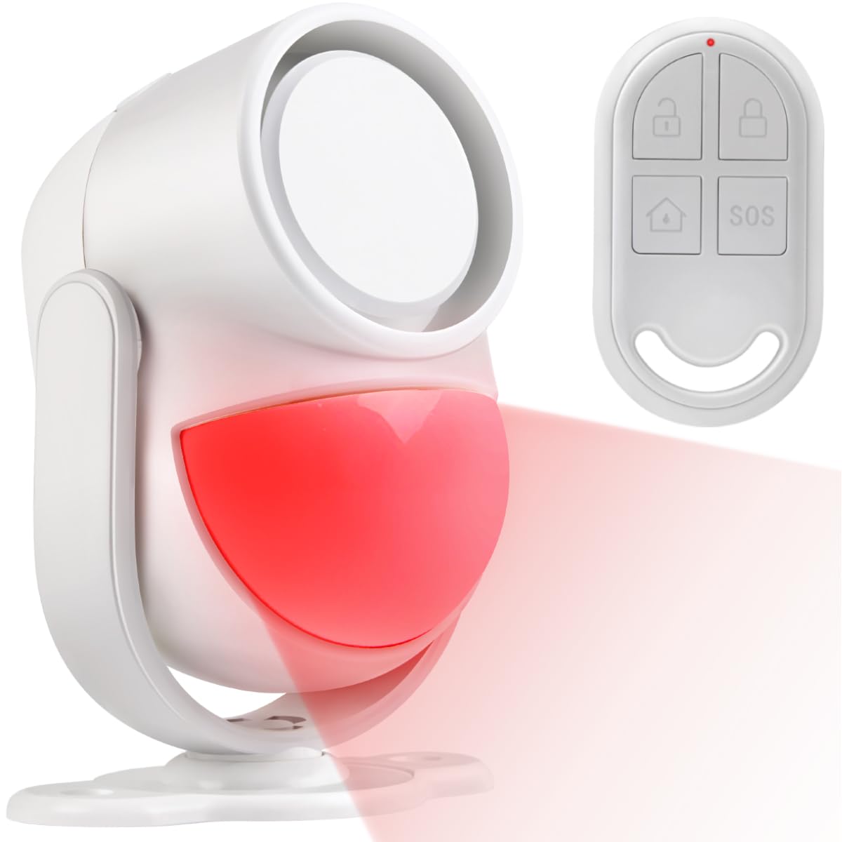 Shed Alarm, Shed Security Alarm for Home / Ranch / Van / Carport / Shop Infrared Detection Technology with 328ft Remote SOS Button Battery Powered 125db Extra Loud - Black