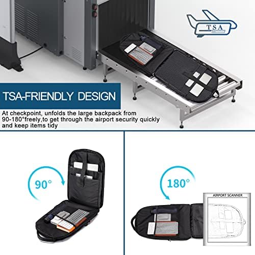 Della Gao Laptop Backpack,Extra Large Anti-Theft Business Travel Laptop Backpack Bag with USB Charging Port