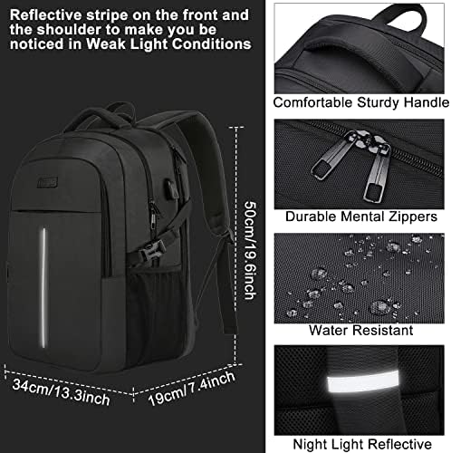 WENIG Laptop Backpack,Extra Large Business Travel Work Computer Rucksack with USB Charging Port