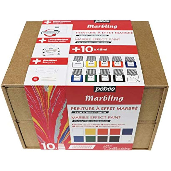 Pebeo 758495 MARBLING Collection Set, Assorted 10X45ML