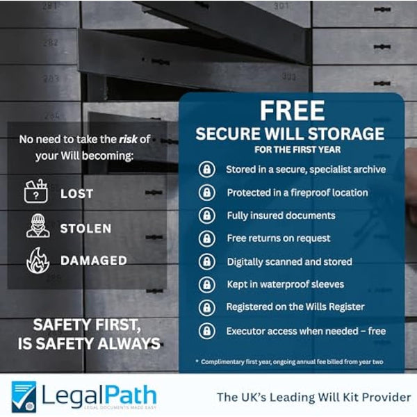 Double Pack Essential Last Will and Testament (DIY Will Kit UK) - Really Simple to Complete & Includes Comprehensive Guide 2025-26 Edition by LegalPath®