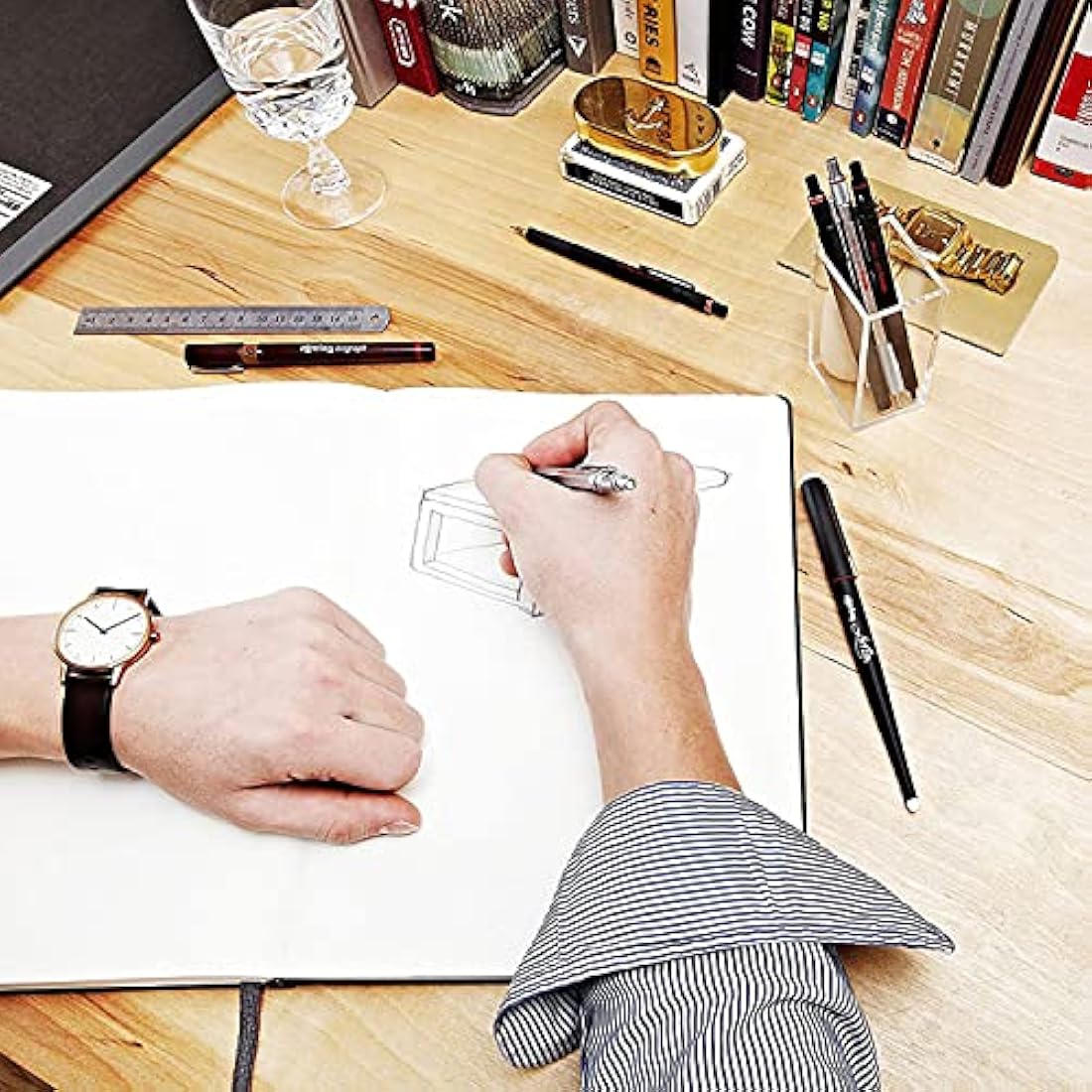 rOtring Rapid Pro Mechanical Pencil | HB 0.7 mm Lead Propelling Pencil | Reduced Lead Breakage | Silver Chrome Full-Metal Barrel