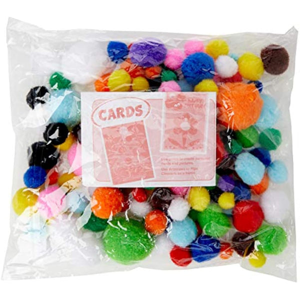 Creation Station Pom Poms Assorted Colours & Sizes (100)