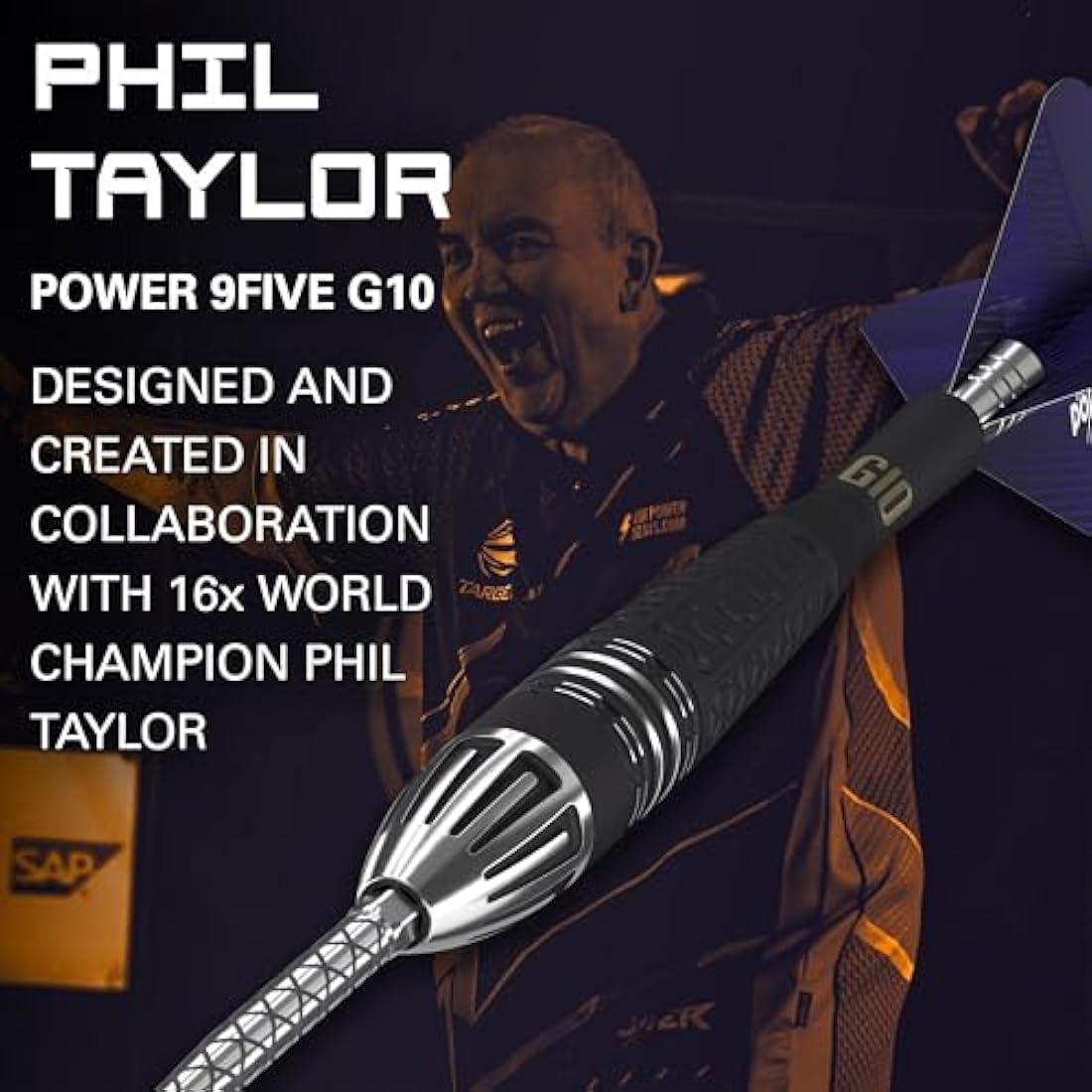 TARGET Darts Phil Taylor Power 9-Five Gen 10 95% Tungsten Swiss Point Steel Tip Darts Set
