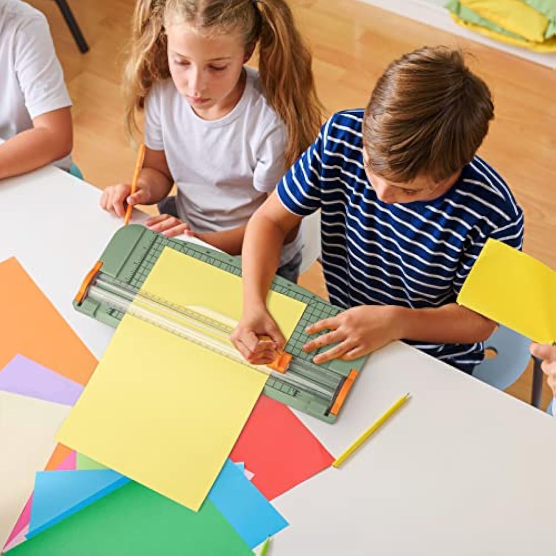 Firbon A4 Paper Cutter 12 Inch Titanium Paper Trimmer Scrapbooking Tool with Automatic Security Safeguard and Side Ruler for Craft Paper, Coupon, Label and Cardstock, Morandi