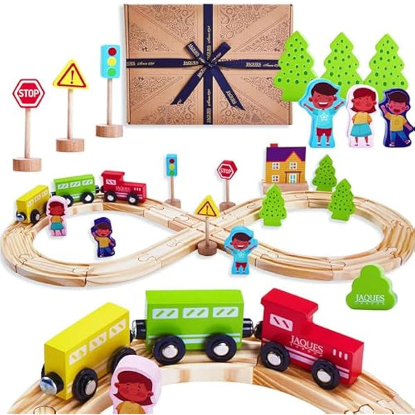 Train Set by Jaques of London | Wooden Toys for 1 2 3 4 5 Year Olds | Toy Train for Kids | Toddler Toys | Since 1795 | Beautiful Gift Packaging | Luxury Present by Jaques of London - Since 1795