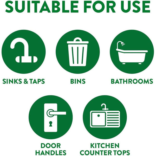 Zoflora Lemon Zing Large Biodegradeable Wipes, Antibacterial Cleaning, 6 x 70 Wipes Pack, Multi-Surface Disinfectant, Removes Odours & Kills 99.9% of Bacteria & Viruses